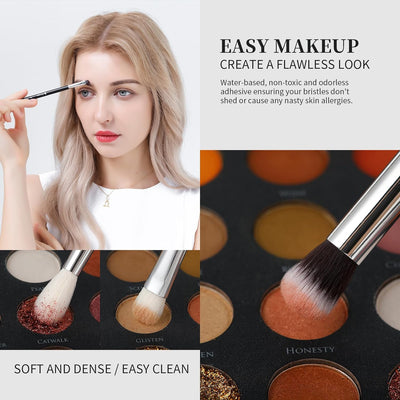 Makeup Brushes 15Pcs Premium Synthetic Kabuki Makeup Brush Set, Professional Foundation Concealers Powder Blush Blending Face Eye Shadows Black Brush Sets