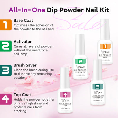 Dip Powder Nail Kit - 8 Colors Starter Set with Liquid, Recycling Tray for Beginners, Home and Salon Manicure Art